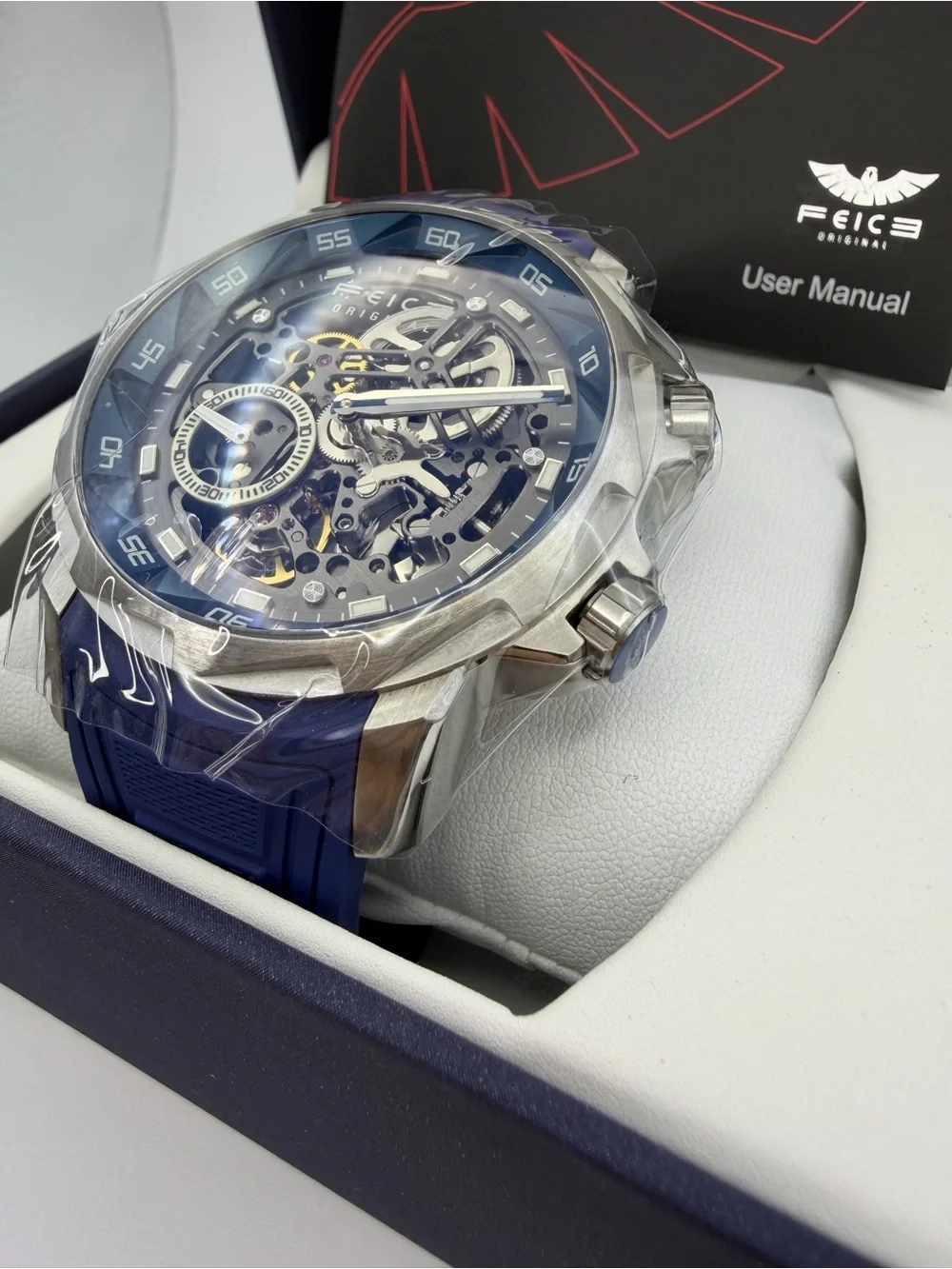 FEICE FM511 Eye of the Storm Automatic Skeleton Sapphire Men’s Watch Blue